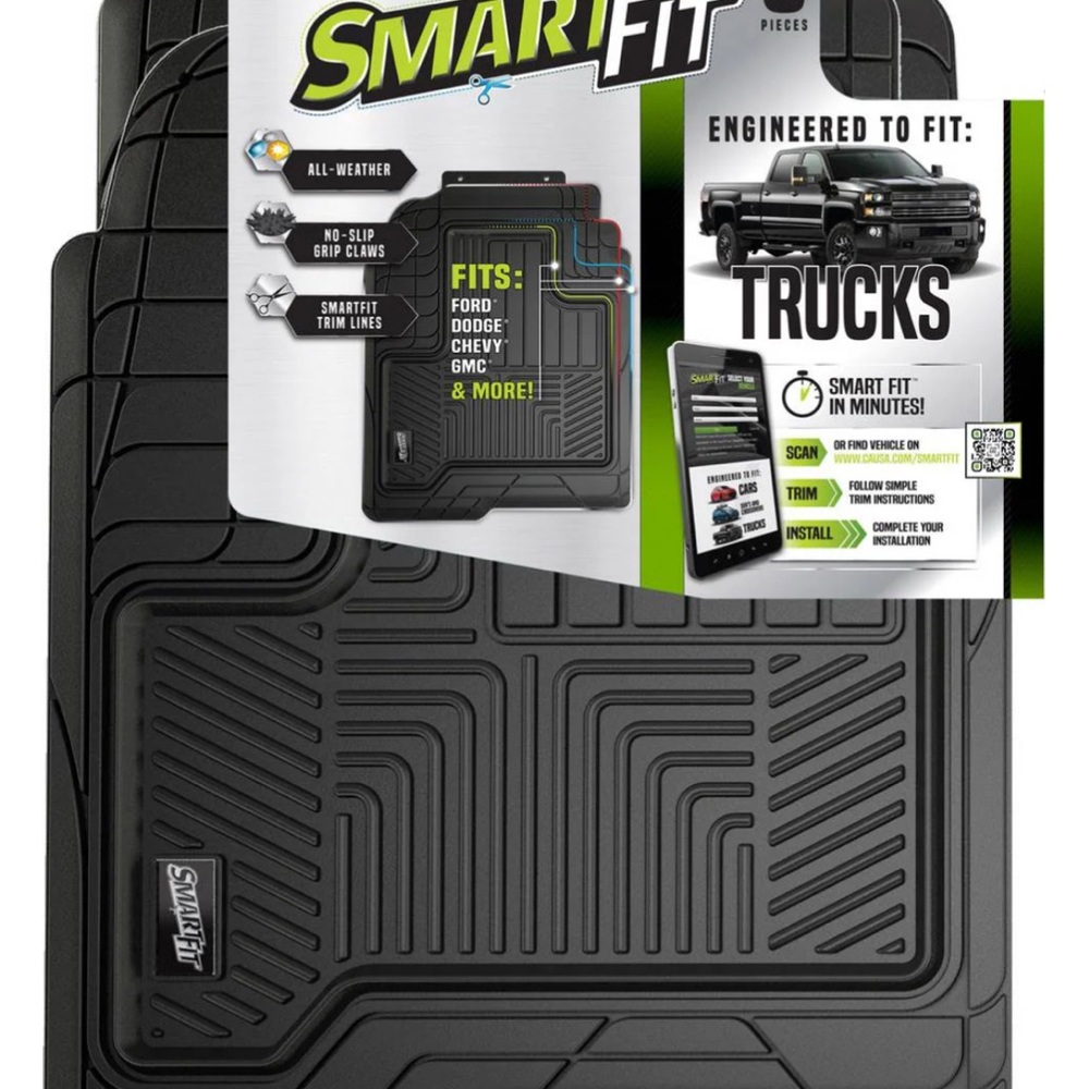 Smart Fit Black All-Weather Truck Mats